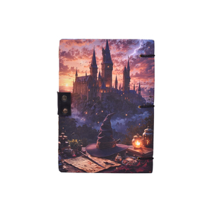 <b>A5</b> Magical Castle Theme Handmade Paper Notebook Lock <b>Diary</b> 200 Pages Double Side Writing Fantasy Art Design Eco Friendly Journal - Product Image 2