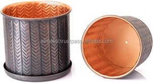 <b>Flower</b> <b>Pots</b> and Planters Garden <b>Pots</b> with Drainage Hole Antique Copper Finishh <b>for</b> indoor <b>outdoor</b> decoration - Product Image 3