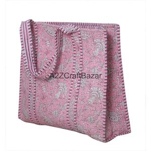 Quilted 100% Cotton Tote <b>Bag</b> Floral Bird Print Large Capacity Reusable Eco Friendly Shopping Travel Daily Carry Shoulder <b>Bag</b> - Product Image 1