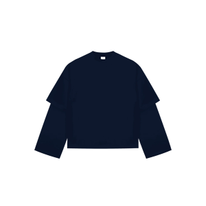 T-shirt à manches longues en coton double couche 200g pour homme, style streetwear décontracté, imprimé sur le devant, personnalisé, écologique, séchage rapide, vente en gros - Product Image 5