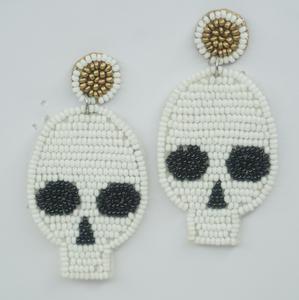 Pendientes de Diseño Exclusivo Hechos a Mano, Tendencia 2025, Chapados en Oro y Plata, con Bordado de Alta Calidad, Cuentas Marinas, Forma de Rostro, Hechos a Mano en India - Product Image 1