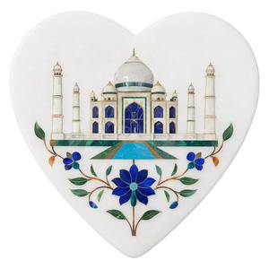 Figurine en pierre sculptée à la main très demandée, gravée, en forme de cœur, motif floral d'amour, pour la décoration de mariages et d'hôtels - Product Image 2