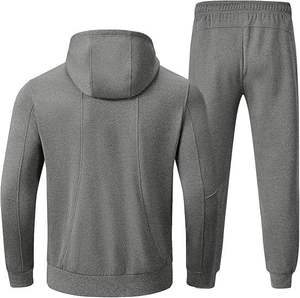 Ensemble 2 pièces unisexe décontracté pour homme : sweat à capuche et pantalon de jogging en polaire respirant, polyester/coton, grandes tailles, logo personnalisé, collection Printemps - Product Image 2