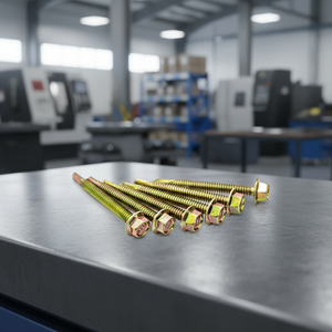 Vis PDC à tête hexagonale autoperceuse en acier au carbone classe 8, zinguée/galvanisée, filetage standard, en pouces - Product Image 1