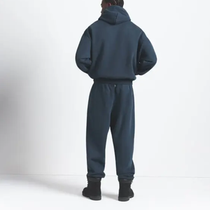 Ensemble de survêtement 2 pièces personnalisé pour homme, délavé à l'acide, couleur unie, comprenant un sweat à capuche et un pantalon de jogging, style streetwear - Product Image 2