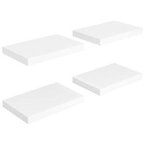 Ensemble de 4 étagères murales et de présentoirs moyennes en MDF et métal blanc en forme de nid d'abeille - Product Image 2