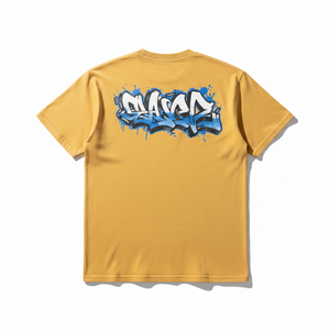 T-shirt à manches courtes jaune moutarde pour homme, coupe ample, col rond, décontracté, 100% coton respirant - Product Image 4