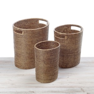 Woven Rattan <b>Rectangle</b> Eco-Friendly Waste Paper Bin Handmade <b>Storage</b> <b>Baskets</b> Modern Multifunction Artex Green Earth Made Vietnam - Product Image 1