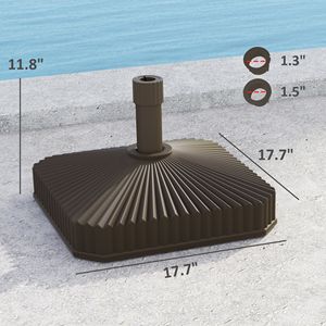 Base per Ombrellone da Esterno Quadrato Resistente da 2,7 m con Capacità d'Acqua di 19 kg per Uso in Cortile - Product Image 3