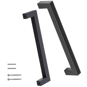 Set di 10 Maniglie Quadrate Sottili in Acciaio Inox da 128mm per Mobili, Pomelli Moderni per Cucina - Product Image 1