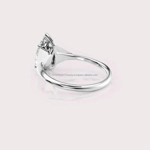 Anillo de compromiso de moissanita más vendido, elegante accesorio de moda nupcial disponible con calidad y precio de exportación. - Product Image 5