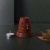 Lampe à bougie chauffe-plat en céramique artisanale ARDHA, écologique, forme personnalisée (minimaliste contemporain) pour la décoration intérieure, le bureau et la salle à manger