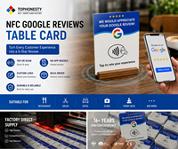 Carte d'affichage NFC en acrylique pour avis Google avec code QR pour restaurants et hôtels (vente en gros)