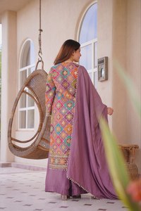 Traditional <b>Indian</b> Pakistani Women's Embroidered <b>Kaftan</b> Set Floor-Length Cotton Loose Fit All Seasons Casual Wear - Product Image 6