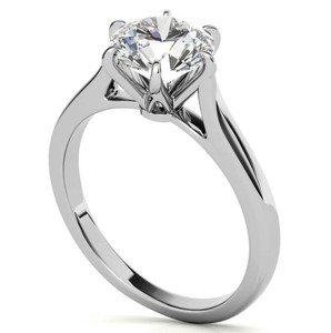 Brilliant Cut Moissanite <b>Ring</b> Gold Plated Sterling <b>Silver</b> Prong Set Elegant <b>Solitaire</b> Engagement Bridal Wedding Jewelry - Product Image 2