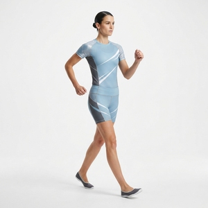 Shorts de Compresión de Cintura Alta para Mujer, Color Morado y Rosa, con Estampado, Diseño Sin Costuras y Elasticidad en Cuatro Direcciones, para Ropa Deportiva - Product Image 2