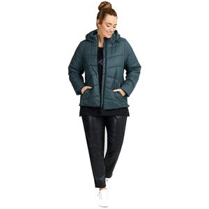 Prix d'usine 2026 – Manteau d'hiver court matelassé pour femme 100 % polyester avec fermeture éclair – Blouson uni pour femme - Product Image 1