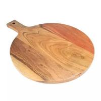 Planche à découper multi-usages en bois d'acacia avec poignée creuse, design moderne et luxueux, compatible lave-vaisselle, antidérapante, ustensile de cuisine pour pizza et pain