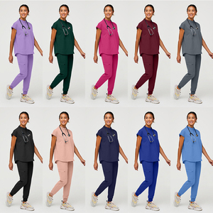 Tenue Médicale d'Usine Personnalisable avec Logo, Blouse et Pantalon Jogger à Col Montant, Ensemble d'Uniforme Hospitalier, Tenue d'Infirmière en Toile Unisexe - Product Image 6