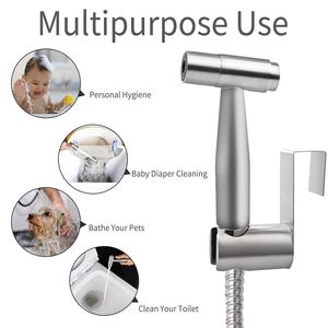 Rociador de bidé portátil de acero inoxidable al por mayor para inodoro, rociador de higiene femenina para baño - Product Image 3