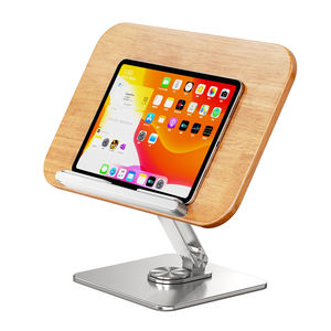 Natural Oak Wood Laptop <b>Stand</b> 360 Rotating Height Adjustable Desktop Holder <b>for</b> 17 Inch Notebook <b>Tablet</b> - Product Image 3