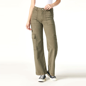 Pantalones Cargo Personalizados para Mujer, Estilo Urbano, Pantalones Utilitarios de Algodón Grueso, Marca Privada, Logotipo Personalizado Bordado, OEM - Product Image 1