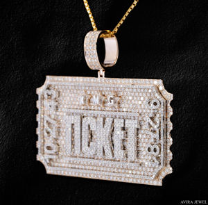 Pendentif Hip Hop Homme Femme en Argent Sterling 925 Massif Plaqué Or Jaune avec Diamant Moissanite Véritable, Breloque Tendance Certifiée GRA - Product Image 5