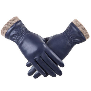 Gants en cuir imperméables, tactiles, chauds, élégants, à doigts entiers, pour hommes et femmes - Product Image 1