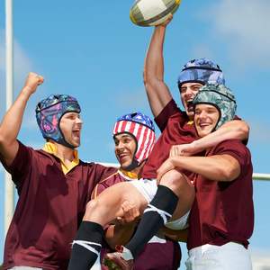 หมวกกันน็อคฟุตบอลอเมริกันสำหรับเด็กและเยาวชน ดีไซน์ใหม่ หมวกกันน็อคแบบนิ่ม 7v7 7on7 อุปกรณ์ป้องกันศีรษะสำหรับรักบี้ ปรับแต่งได้ - Product Image 5