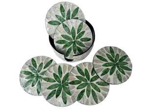 Juego de Posavasos con Incrustaciones de Resina de Madreperla, Diseño Moderno y Ecológico, para Tazas de Té, 4 Piezas, Decoración de Lujo para Comedor, 10 mm - Product Image 5