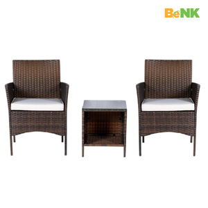 Meilleure vente Ensemble moderne de 3 pièces en rotin de résine mobilier d'extérieur tissé à la main pour Villa Courtyard Hotel Apartment-BeNK Manufacturer - Product Image 2