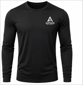 Camiseta Deportiva Blanca de Manga Larga con Cuello Redondo y Logotipo Estampado para Entrenamiento Físico - Product Image 2