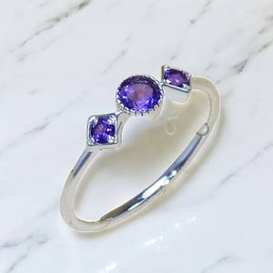 Nouvelle Arrivée 2026 – Bague en Argent Sterling 925 avec Améthyste Violette Sertie en Bezel, Forme Ronde Lisse, Bijou Tendance pour Femme - Product Image 1