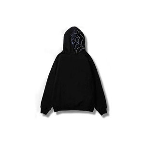 Sudadera con capucha y cremallera para hombre, de manga larga, con gráfico de diamantes de imitación, estilo Halloween, oversize, chaqueta gótica, ropa urbana - Product Image 4