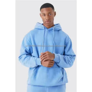   Conjunto de Sudadera con Logotipo Personalizado, 100% Algodón, Pantalones Deportivos Anchos y Sudadera con Capucha, Ropa Deportiva para Hombre, 2026 - Product Image 1