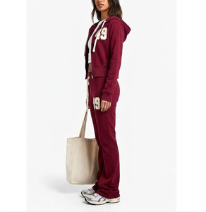 Conjunto Deportivo de Dos Piezas para Mujer, Talla Grande, Transpirable, Informal, con Sudadera con Cremallera y Top Corto, Nuevo Modelo 2026, Personalizado - Product Image 2