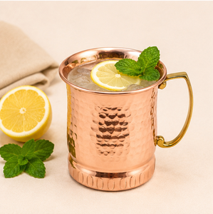 Handcrafted Hammered Copper Moscow Mule Mug Set Pure Solid Copper <b>Cups</b> for Barware Gifts & <b>Cold</b> Beverages In Best Price - Product Image 4
