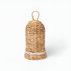 Water hyacinth hanging bells <b>mini</b> size <b>tree</b> ornaments handcrafted bell for <b>christmas</b> <b>trees</b> - Product Image 2