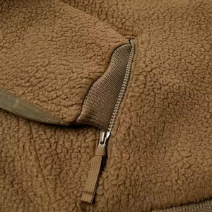 OEM High Quality Solid Brown Color Sherpa <b>Fleece</b> <b>Jacket</b> Breathable Fabric Stand Collar Zipper Style Sherpa <b>Jacket</b> For Winter Use - Product Image 4