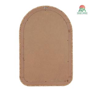 Handcrafted water hyacinth <b>mirror</b> with a curved arch shape. Durable construction. Designed for vertical <b>hanging</b>. Fully assembled - Product Image 2