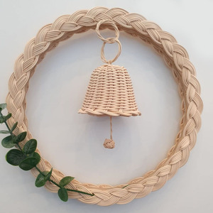 Guirlande de Noël naturelle en rotin, ornement de Noël très vendu, couronnes de Noël tressées - Product Image 3