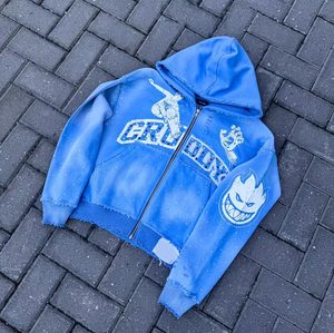 Sudaderas con capucha OEM ODM para hombre, personalizadas, estilo vintage, streetwear, 100% algodón, sudaderas básicas, sudaderas con capucha de mezcla de algodón, con pedrería. - Product Image 6