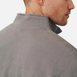 OEM Custom Cotton 3d Embossed 1/4 Quarter Half Zip <b>Pullover</b> <b>Jumper</b> Fleece Vintage Solid Color Casual Stand Collar Breathable - Product Image 5
