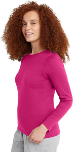 T-shirt en tricot à col rond et manches courtes pour femme, couleur unie, 100% coton, coupe classique, sportif, écologique, printemps/été, rose - Product Image 3