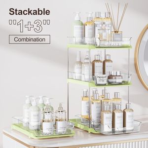 Organizzatore a 2 Livelli Multiuso per Bagno e Cucina, Armadietto Estraibile per Medicinali, Organizzatori Impilabili per Dispensa per un'Organizzazione Ottimale - Product Image 6
