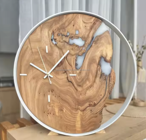 Meilleure Qualité Résine Époxy Horloge Murale Restaurant et Logo Personnalisé Décor À La Maison Résine Bois Horloge Murale par Tayyab Handicraft - Product Image 5