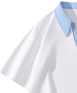 Chemise tricotée légère et décontractée pour homme, color-block, anti-plis, haute qualité, design personnalisé, vente en gros - Product Image 4