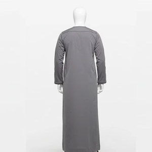 Wholesale Premium Cotton Stand Collar Modest <b>Thobe</b> Islamic Eid Plus Size Floor Length Short Sleeve Quick Dry Breathable 2 Side - Product Image 1