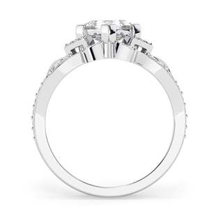 Princess Cut Lab Grown Diamond Unique Bridal <b>Set</b> <b>Ring</b> <b>for</b> <b>Women</b> in 14K Rose Gold - Product Image 4