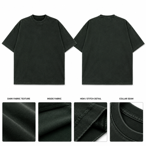 Camiseta de algodón de color sólido extragrande para hombre, cuello redondo, manga corta, estilo casual, tejido de punto. - Product Image 6
